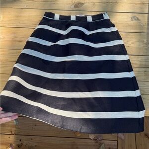 Anthropologie Black and Cream A-Line Skirt size 4